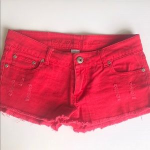 Blue Asphalt Distressed Denim Shorts